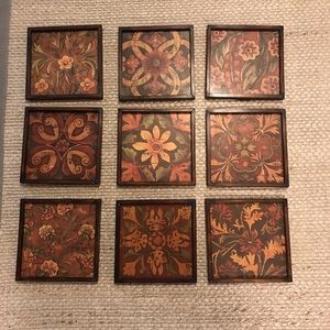 Set of 9 wall art tiles